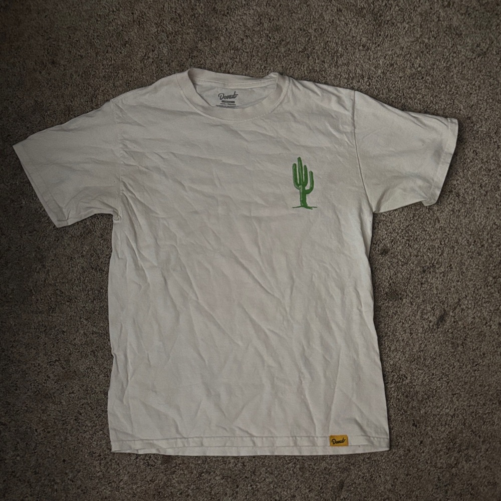 Tilly's White Tee with Green Cactus Design